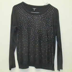 Apt.9 Long Sleeve Black Sequin Sweater